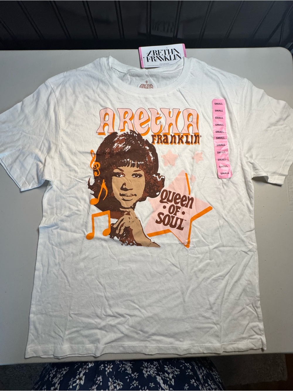 Aretha Franklin Queen of Soul Graphic Tee - White